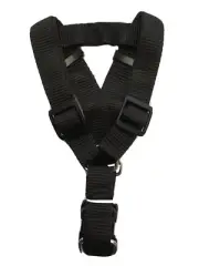 Dog Step-in Adjustable Nylon Strap Harness (Black - Large)