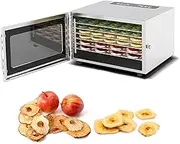 6 Tray Food Dehydrator, Biltong Food Dehydrator and Drying Cabinet 400W, 30℃-90℃/86℉-194℉ Adjustable Temperature, 360° Hot Air Circulation, Embedded Design, for Fruits and Dried Meat