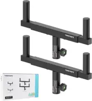 Set of 2 Dual Speaker Mount Bar Mounting Fork Bracket Pole Black