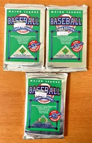 1990 Upper Deck MLB Baseball Cards Unopened Foil Packs Find Reggie Lot 3 Packs
