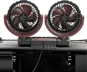 USB Fan for Car | Double Head Cooling Fan,USB Powered 3 Gears Adjustable Cooling Device for Automotive Seat Pet Kids Use