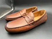 Allen Edmonds Size 10 M Super Sport Moccasin Brown Leather Slip On Shoes MEN'S