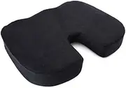Coccyx Seat Cushion, Cool Gel Memory Foam Large Orthopedic Tailbone Pillow for Sciatica, Back, and Tailbone Pain Gel Memory Foam Seat Cushion for Office Chair,Car Seat and Wheel Chair (Black)