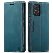 SupRShield For Samsung Galaxy A33 5G Case RFID Blocking Retro Flip Premium Leather Card Holder Wallet Cover - Cyan Blue