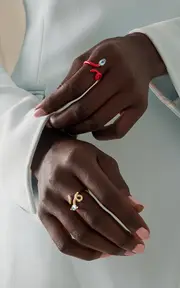 [Bea Bongiasca] Baby Vine 9K Rose Gold, Topaz, And Enamel Ring