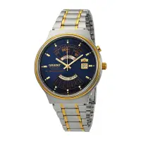 在飛比找Yahoo奇摩購物中心優惠-【ORIENT東方】寬日曆自動藍色錶盤手錶 FEU00000