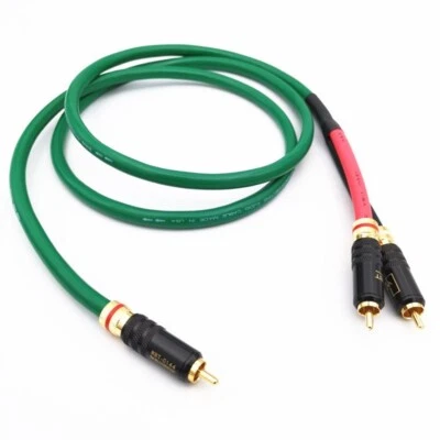 2328 Silver Plated 2m RCA PHONO Y SPLITTER CABLE ADAPTER 1 male to 2 x male