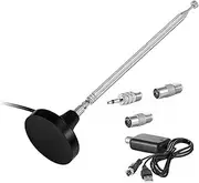 Magnetic Base FM Radio Telescopic Antenna for Home Stereo Receiver AV Audio Video Home Theater Tuner