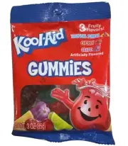 Kool-Aid Gummies 3 oz Bag wTropical Punch, Cherry & Grape Flavors Gummy Candy