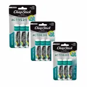 Chapstick Active 2-in-1 Lip Care SPF 25 Mineral Based Sunscreen-Variety Pack 3x
