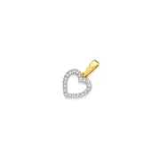 9ct Gold Diamond Small Heart Pendant