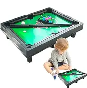 Portable Mini Pool Table - Small Billiard Game Set with Balls, Cues, Racking Triangle | Easy Setup Table Top Pool Game for Kids, Adults, Family Fun, Compact Indoor Entertainment Games
