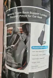 Memory foam lumbar support back car cushion Black 19.6"x16.5"x4.7" (3)