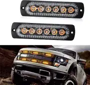 LED Amber Strobe Light 2Pcs 6 Led Surface Mount Flashing Strobe Lights 12-24V LE