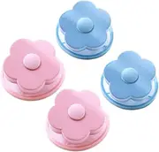 Healvian Hair Remover Cleaning Bag 4pcs Flower Laundry Balls Machine Washing Ball Clothes Cleaning Filter Bag Easy to Clean Maintain Random Color