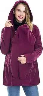 [Smallshow] Baby Carrier Jacket 2 in 1 Fleece Zip Up Kangaroo Maternity Hoodies