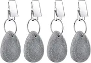 Tablecloth Weights Hangers, Tablecloth Pendant Stone Table Cover Weights with Metal Clips for Outdoor Party Picnic Table Decoration (Grey (4pcs))