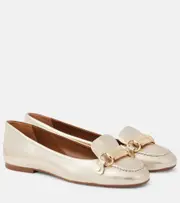 [See By Chloe] See By Chloé Signature metallic leather ballet flats AU 5 gold