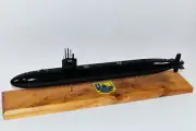 USS Oklahoma City SSN-723 FLT II Black Hull Submarine Model, Navy, Mahogany, LA