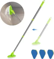 Shower Cleaning Brush 37'' Shower Scrubber Tile Tub Scrubber with Long Handle US