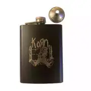 Korn Band Stainless Steel 8 Oz hip flask funnel included.