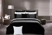 King Black Diamond Pintuck Quilt Cover Set, Super Soft 3pcs Grey Black Doona Cover Set (King Size)