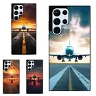 For Samsung S21 S22 S23 S24 Ultra FE Plastic TPU Cover passenger airplane runway