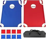 Kids Cornhole Game Set | Backyard Toss Game,Includes 8 Bean Bags, 22.8 x 20 Inch Board, Foldable Toy for Camping Travel Patio Garden Park Beach Picnic