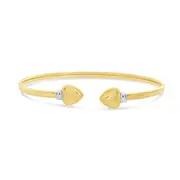 9ct Two-Tone Gold Filled Heart Cuff Bangle