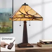 Budding Branch Tiffany Style Table Lamp 24" High Bronze with Dimmer for Bedroom
