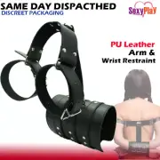 BDSM Handcuffs Arm Back Bondage Kit Wrist Restraint Fetish Adjustable Sex Toy
