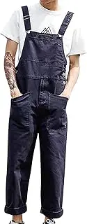 [Generic] Warm Comfortable Men's Bib Overalls Fashion Relaxed Fit Casual Jumpsuit Cotton Lightweight Overalls with Pockets Indoor Boy