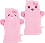 WEKADRIN 2Pcs Animal Shaped Bath Gloves Exfoliating Body Scrubbers for Soft and Skin Friendly Bath Mitts for Gentle Cleaning for Shower and Bath