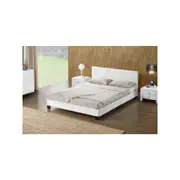 Monica PU Leather Double Bed - White