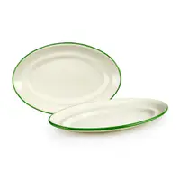 在飛比找PChome24h購物優惠-IBILI 橢圓琺瑯餐盤(米綠35cm)