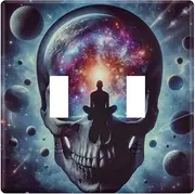 AIXIWAWA Switch Plate Skull Galaxy Print, 1 Pack Home Decor Wall Plates 3-gang with Screw Size 6.37x4.48x0.27 in