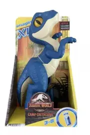 Imaginext XL Jurassic World Camp Cretaceous Blue Raptor Dinosaur Figure (A1)