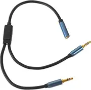LABRIMP 1pc Earphone Splitter Y Adapter Cable for Headset Microphone Lightweight Headphone Splitter for Maximum Portability Compatible with Laptops Durable Design with Strain Relief Rings
