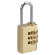 Brass Combination Resettable Padlock Suitcase Luggage Shed Garage Fence TE161