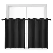 24 Inches Blackout Curtains Kitchen Window Valances Half Long Short Drapes Ro...