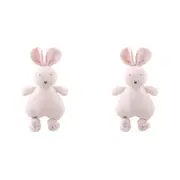 2x The Peanutshell Knitted Bunny Plush Cotton Soft Animal Baby Toy 30cm Pink 0+