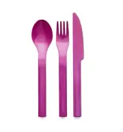 Tupperware Snap Together Cutlery Set Knife Fork Spoon Purple On The Go Purple