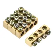Terminal Ground Bar Block Barrier Brass 4 Positions 28.4mmx5.5mmx7.5mm 5 pack