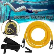 Swimming Training Belt,Swim Harness Static Swimming Belt，Waist Harness Resistance Training Belts,Elastic Swim Tether Stationary Set with Waist Band & Strap