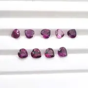Natural Purple Garnet Heart Cut Loose Gemstone For Jewelry Making 9Pcs 4mm 2.6CT