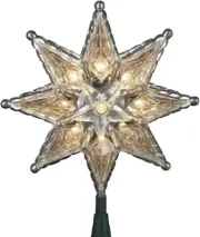 Kurt Adler 10-Light 8-Point Star Christmas, 8-Inch, Clear Treetop