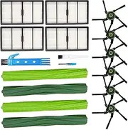 [Theresa Hay] Replacement Parts Fit for iRobot Roomba s9 (9150) s9+ s9 Plus (9550) s Series Wi-Fi Connected Robot Vacuum Kits (2 Rubber Brushes, 4 Filters, 6 Side Brushes)
