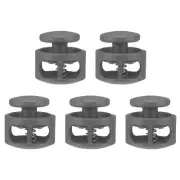 5pcs Cord Lock Double Hole Spring Toggle Stopper for Drawstring, Gray