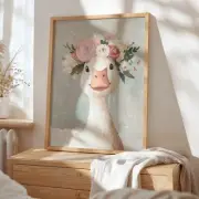 Goose Nursery Print – Wall Art for Baby Girl Room Decor, Animal Illustration