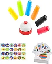 Quick Stacks Cups Games for Kids,Speed Cup Game for Family,54 Word and Color Education Challenges Cards,24 Cups in 6 Colors,24 Stickers,1 Bells,Classic Quick Stacks Set for Boys, Girls, Teens, Adults